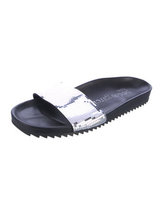 Pedro Garcia Leather Printed Slides