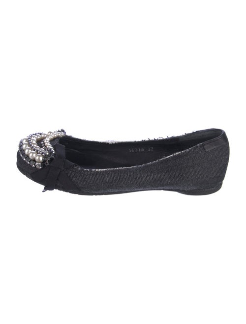 Pedro Garcia Denim Grosgrain Trim Flats