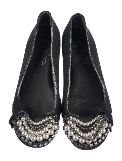 Pedro Garcia Denim Grosgrain Trim Flats