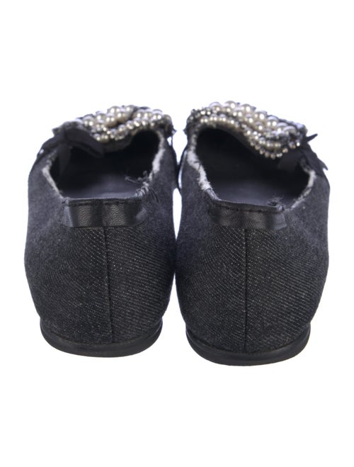 Pedro Garcia Denim Grosgrain Trim Flats