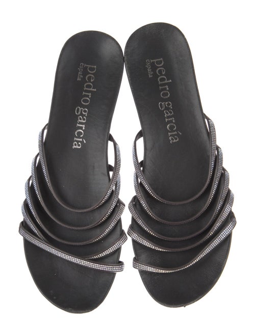 Pedro Garcia Satin Crystal Embellishments Slides