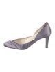 Pedro Garcia Satin Raw-Edge Trim D'Orsay Pumps