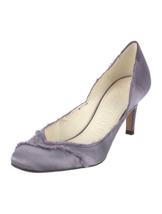 Pedro Garcia Satin Raw-Edge Trim D'Orsay Pumps