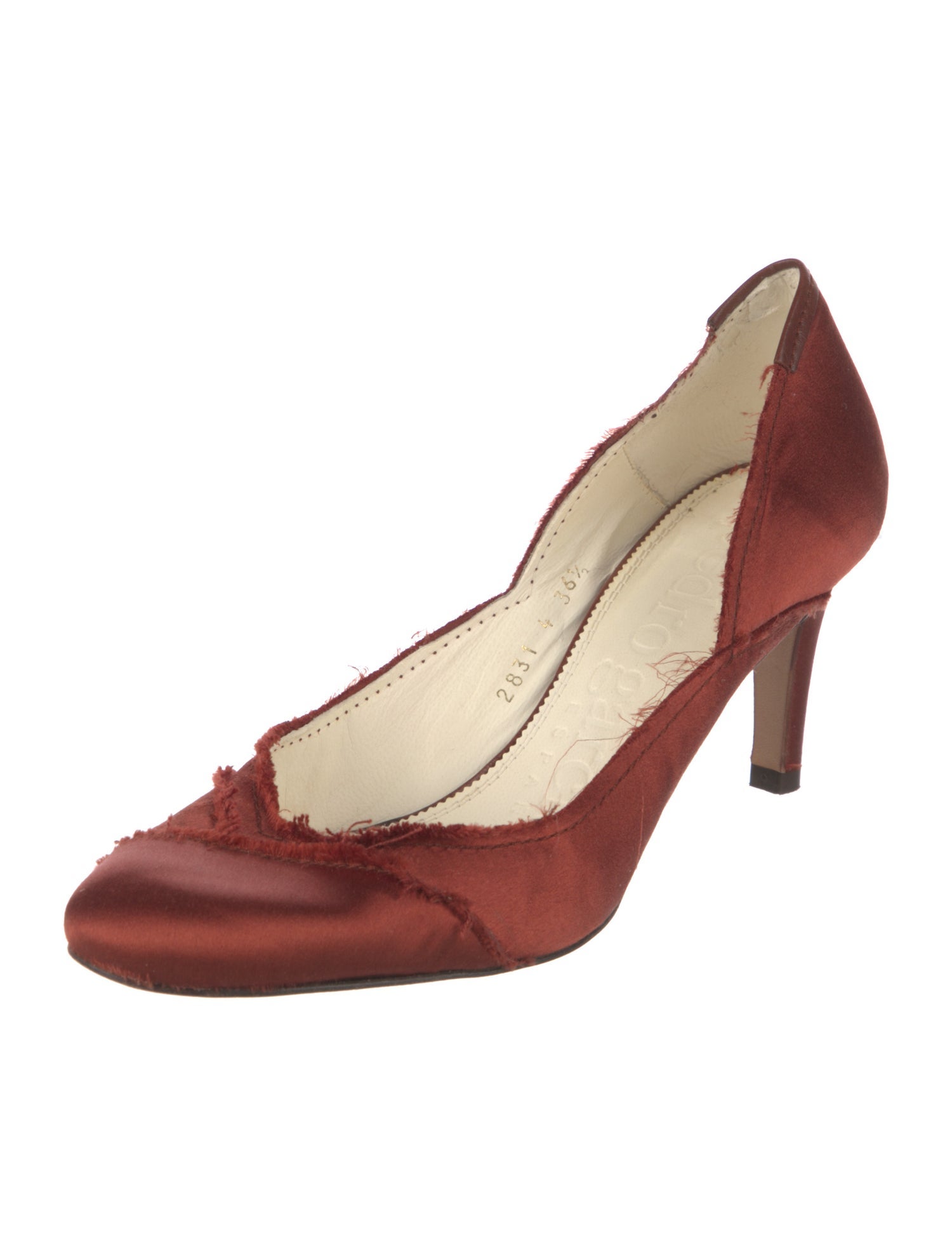 Pedro Garcia Satin Crystal Embellishments D'Orsay Pumps