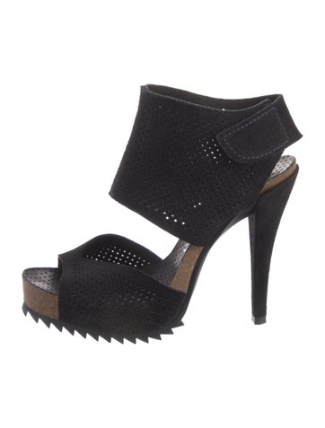 Pedro Garcia Sandals Suede Lasercut Accents Slingback IT 38 | 8