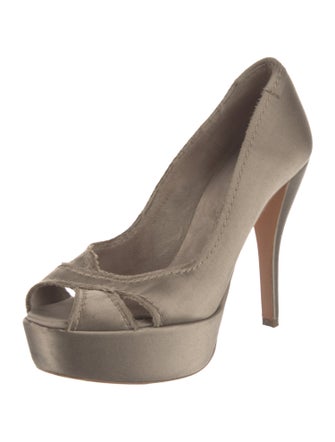 Pedro Garcia Satin Raw-Edge Trim Pumps