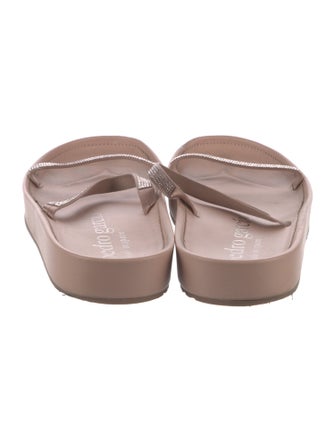 Pedro Garcia Leather Crystal Embellishments Slides