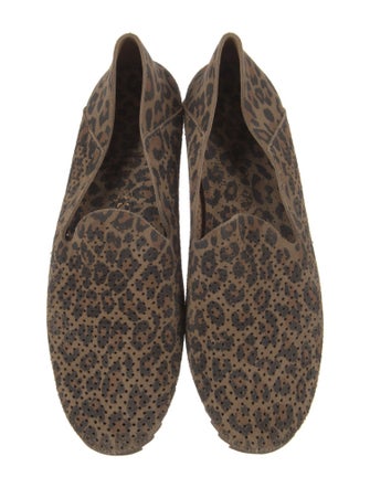 Pedro Garcia Suede Animal Print Loafers