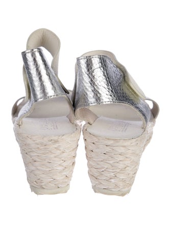 Pedro Garcia Leather Colorblock Pattern Espadrilles