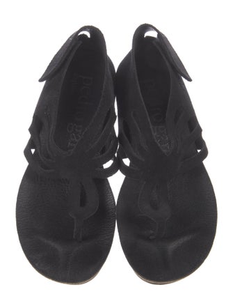 Pedro Garcia Suede Cutout Accent T-Strap Sandals