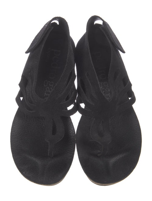 Pedro Garcia Suede Cutout Accent T-Strap Sandals