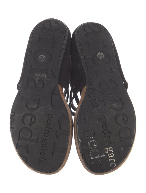 Pedro Garcia Suede Cutout Accent T-Strap Sandals