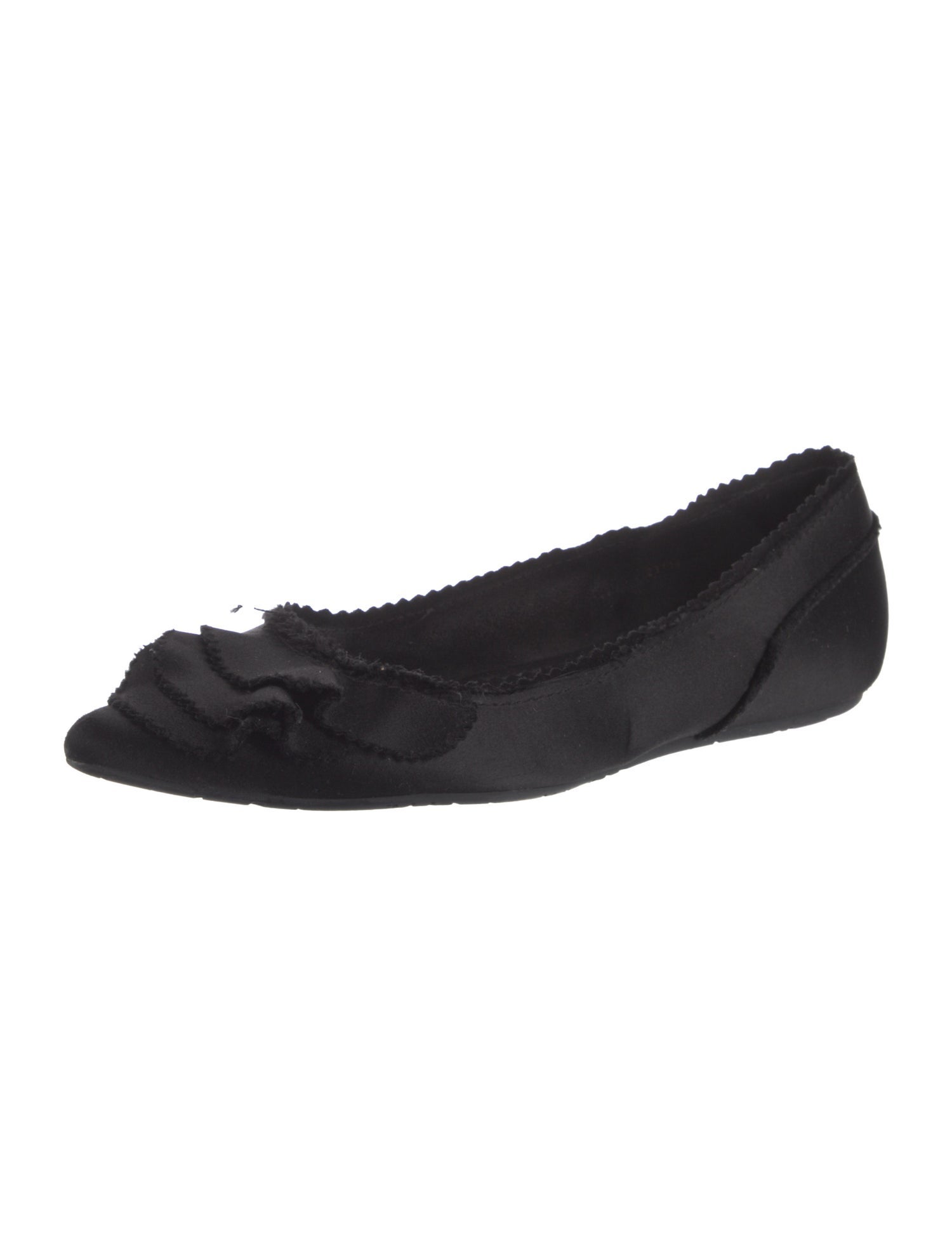 Pedro Garcia Satin Raw-Edge Trim Flats