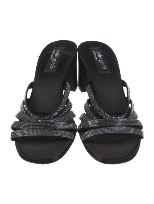 Pedro Garcia Satin Crystal Embellishments Slides