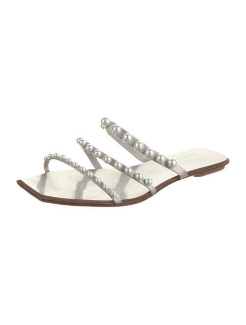 Pedro Garcia Satin Beaded Accents Slides
