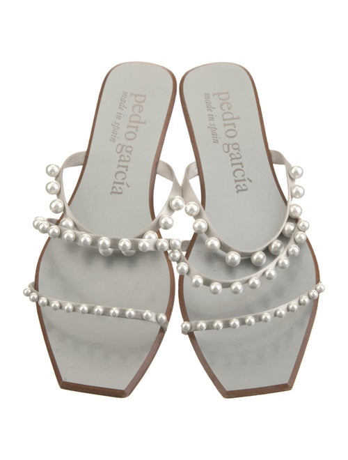 Pedro Garcia Satin Beaded Accents Slides