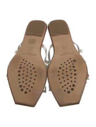 Pedro Garcia Satin Beaded Accents Slides