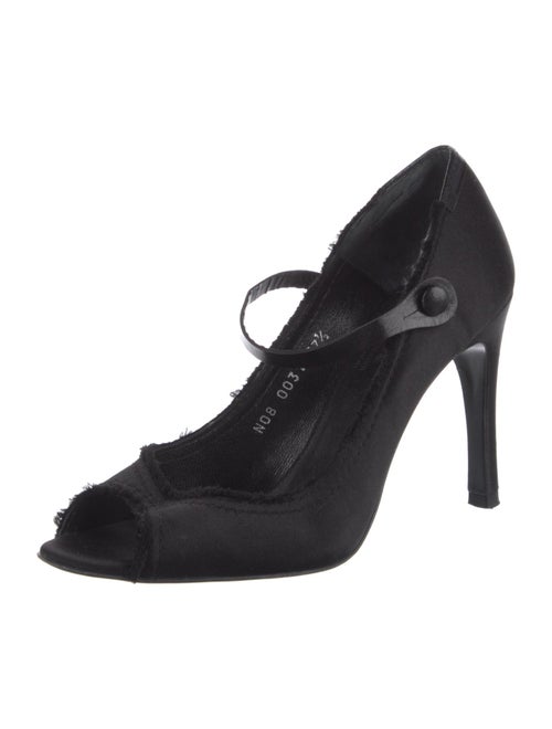 Pedro Garcia Satin Raw-Edge Trim Pumps