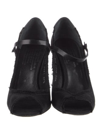 Pedro Garcia Satin Raw-Edge Trim Pumps