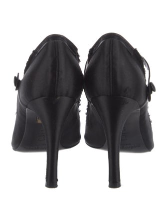 Pedro Garcia Satin Raw-Edge Trim Pumps