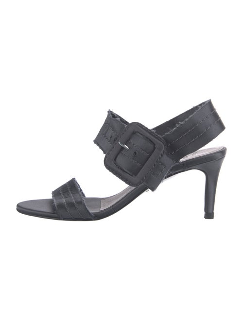 Pedro Garcia Satin Raw-Edge Trim Slingback Sandals