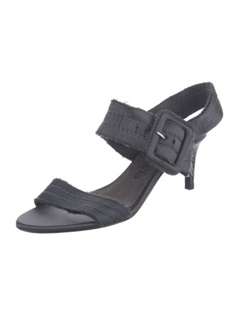 Pedro Garcia Satin Raw-Edge Trim Slingback Sandals