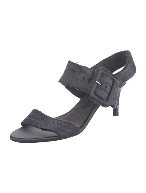 Pedro Garcia Satin Raw-Edge Trim Slingback Sandals