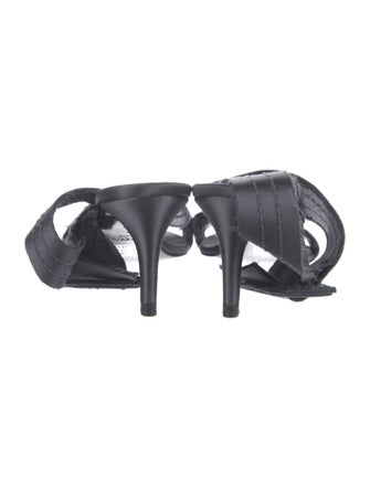 Pedro Garcia Satin Raw-Edge Trim Slingback Sandals