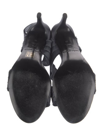Pedro Garcia Satin Raw-Edge Trim Slingback Sandals
