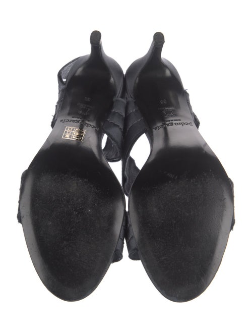 Pedro Garcia Satin Raw-Edge Trim Slingback Sandals
