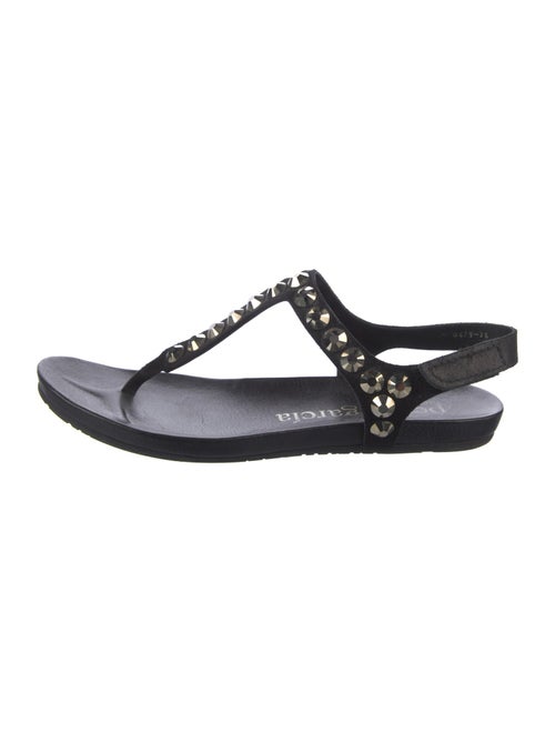 Pedro Garcia Suede Studded Accents T-Strap Sandals