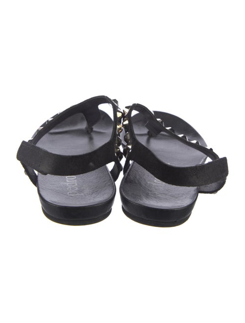 Pedro Garcia Suede Studded Accents T-Strap Sandals