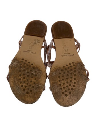 Pedro Garcia Leather Beaded Accents Slides