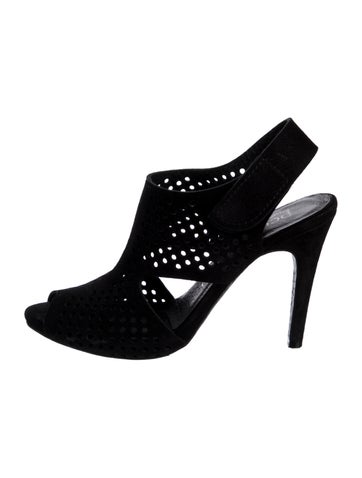 Pedro Garcia Sandals Suede Lasercut Accents Slingback IT 39.5 | 9.5