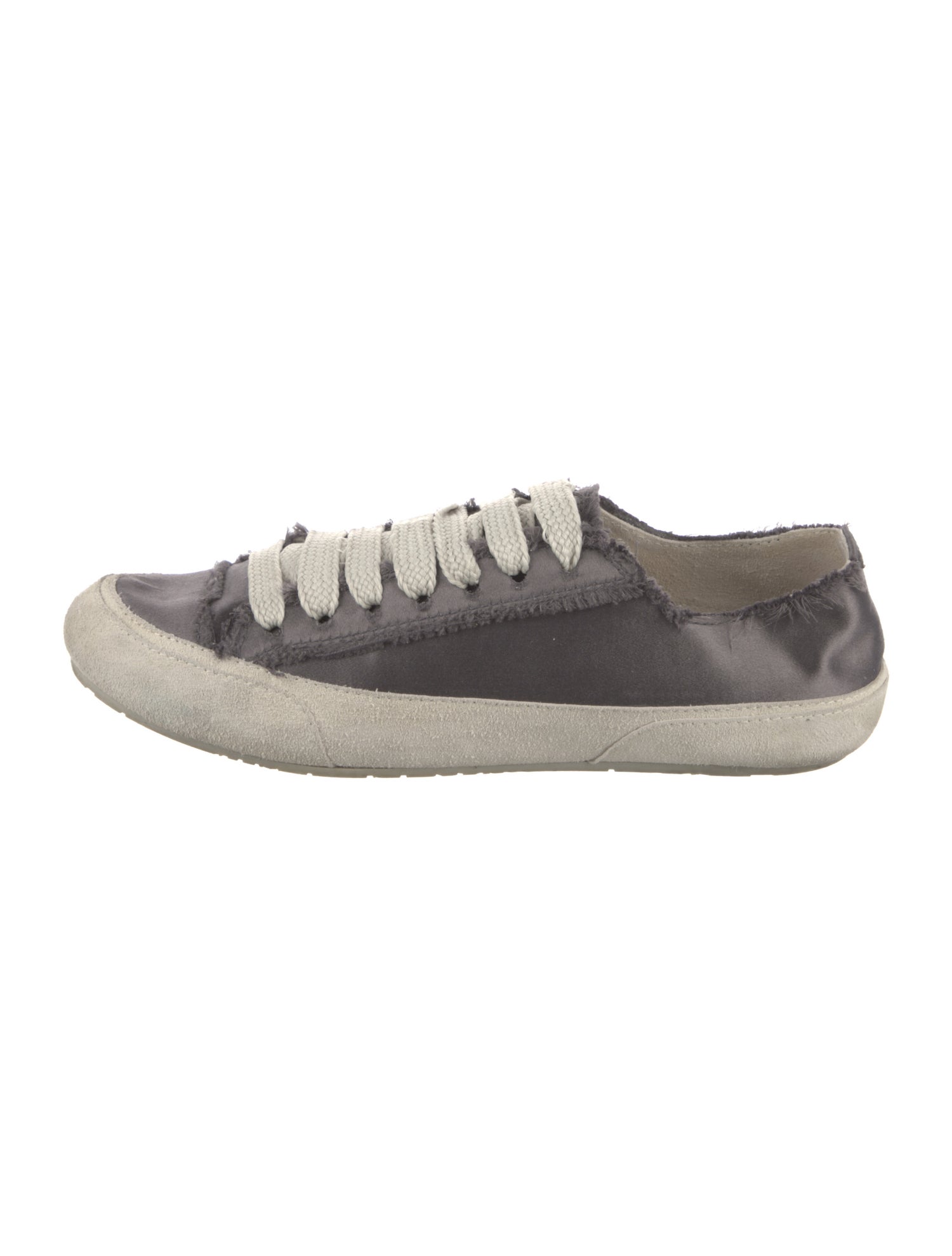 Pedro Garcia Satin Raw-Edge Trim Sneakers