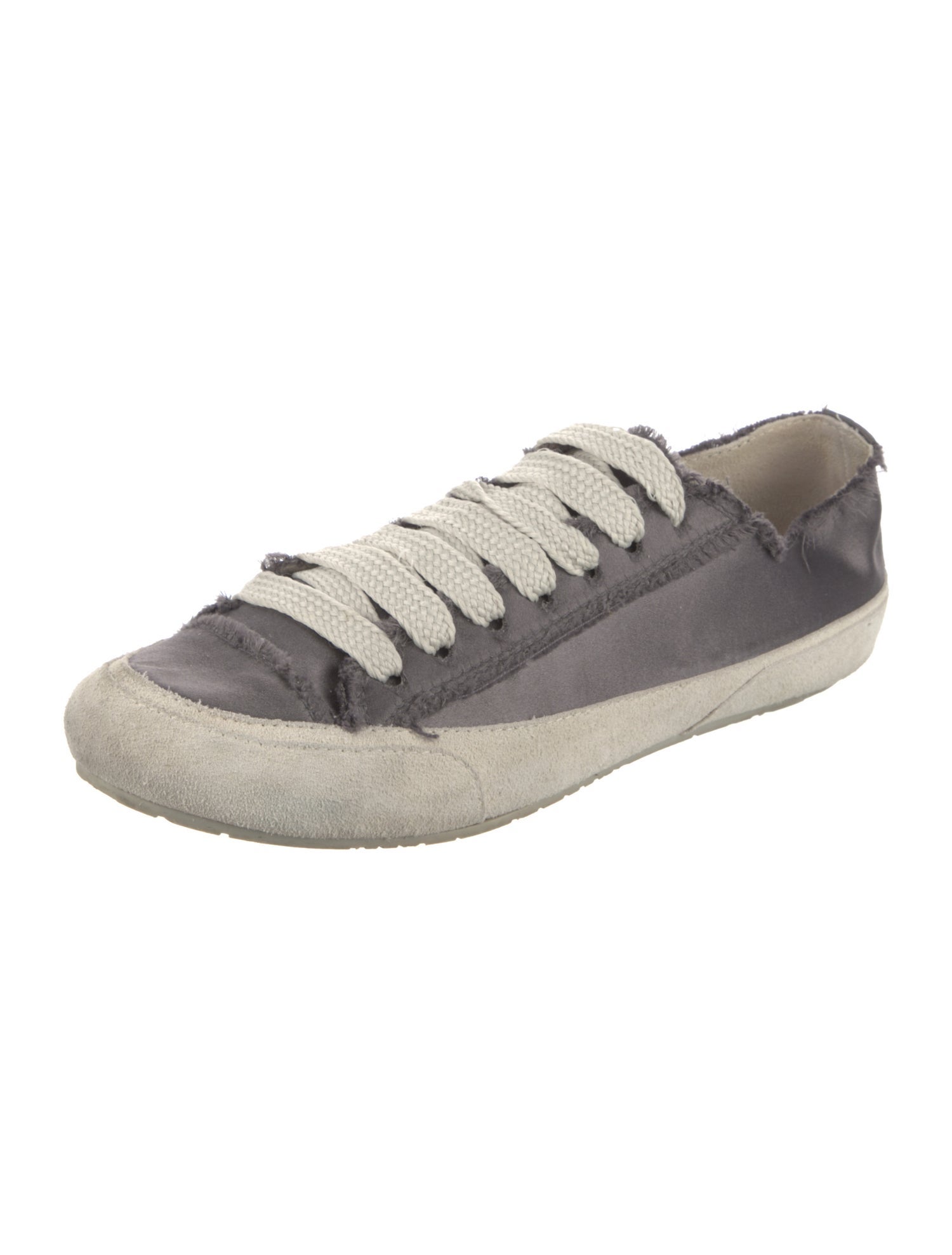 Pedro Garcia Satin Raw-Edge Trim Sneakers