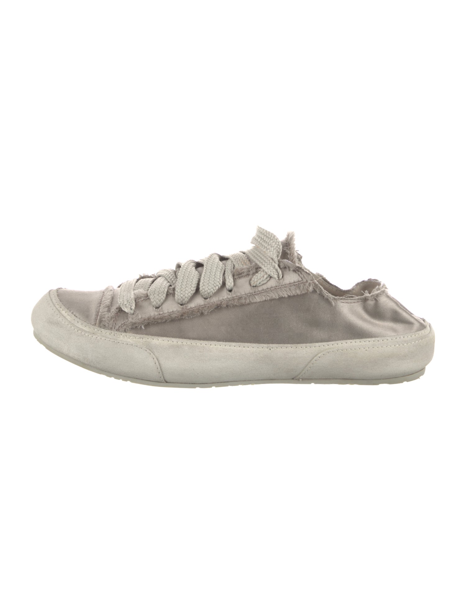 Pedro Garcia Satin Raw-Edge Trim Sneakers