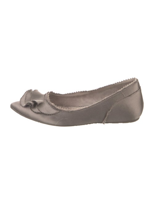 Pedro Garcia Satin Raw-Edge Trim Ballet Flats