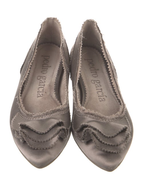 Pedro Garcia Satin Raw-Edge Trim Ballet Flats