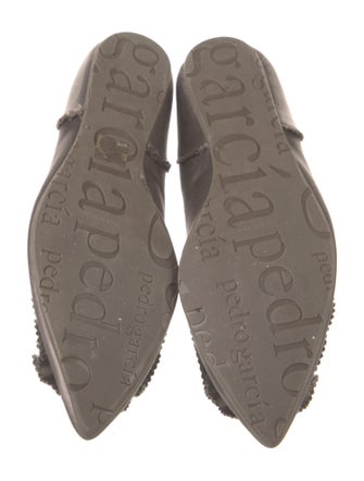 Pedro Garcia Satin Raw-Edge Trim Ballet Flats