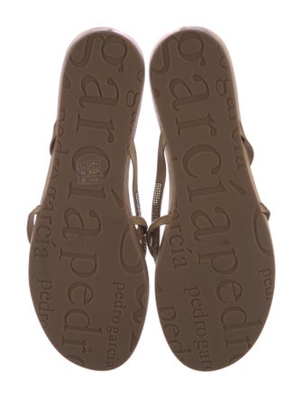 Pedro Garcia Satin Crystal Embellishments Flip Flops