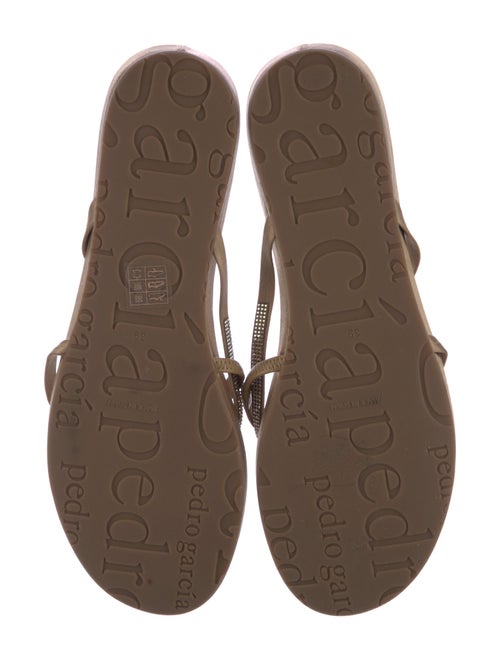 Pedro Garcia Satin Crystal Embellishments Flip Flops