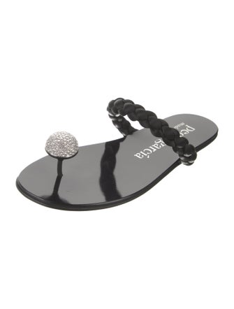 Pedro Garcia Leather Crystal Embellishments Slides