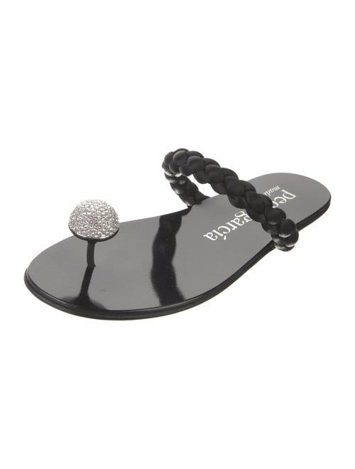 Pedro Garcia Leather Crystal Embellishments Slides