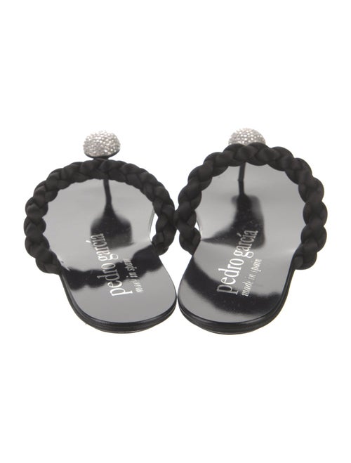 Pedro Garcia Leather Crystal Embellishments Slides