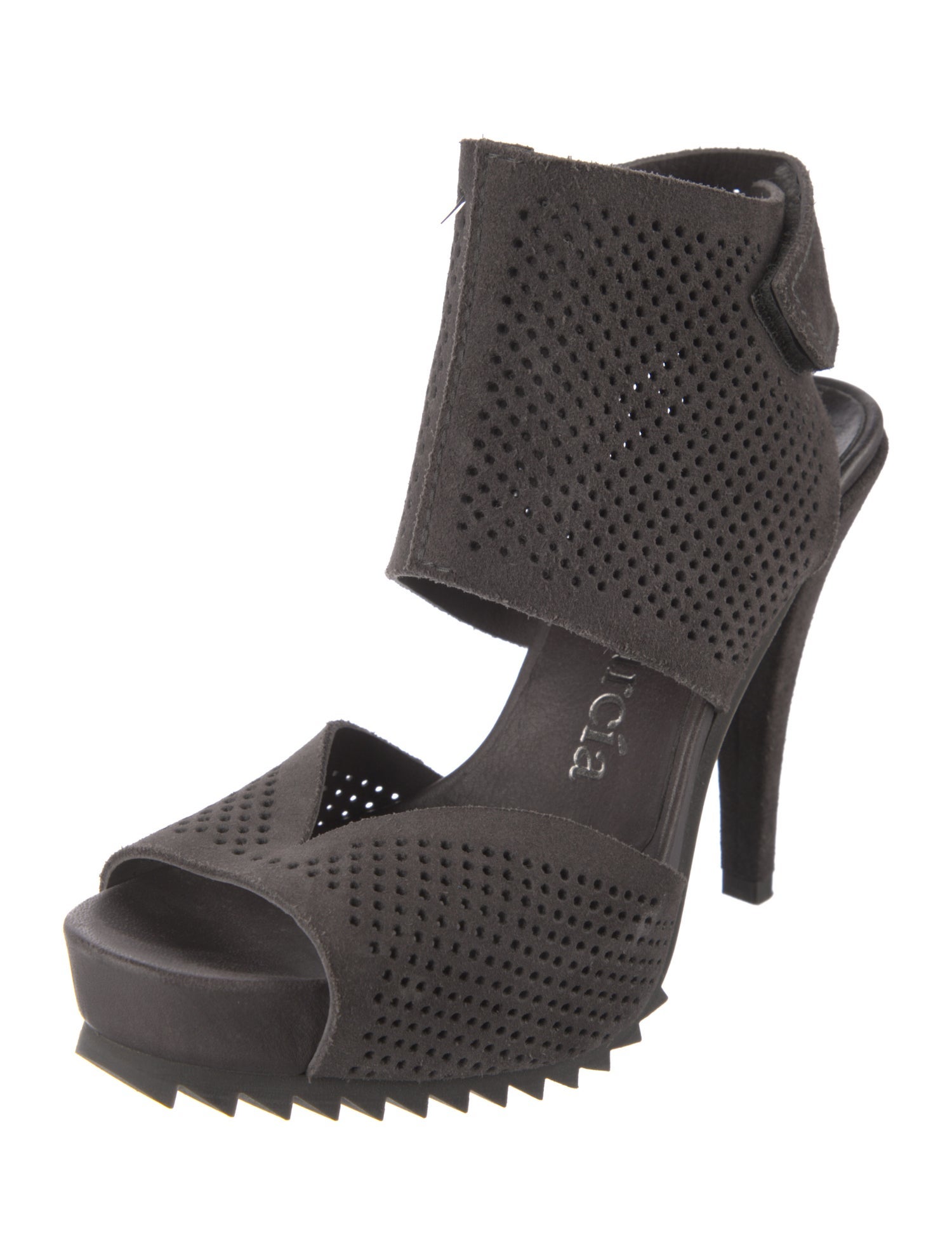 Pedro Garcia Suede Lasercut Accents Slingback Sandals