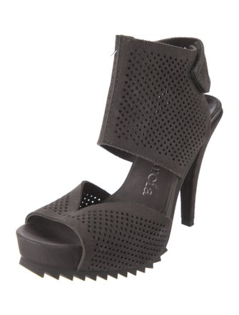 Pedro Garcia Suede Lasercut Accents Slingback Sandals