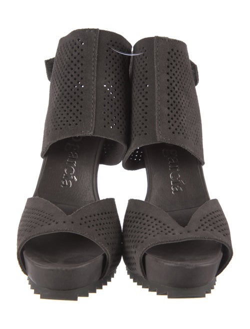 Pedro Garcia Suede Lasercut Accents Slingback Sandals