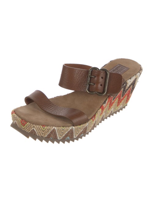 Pedro Garcia Leather Colorblock Pattern Sandals