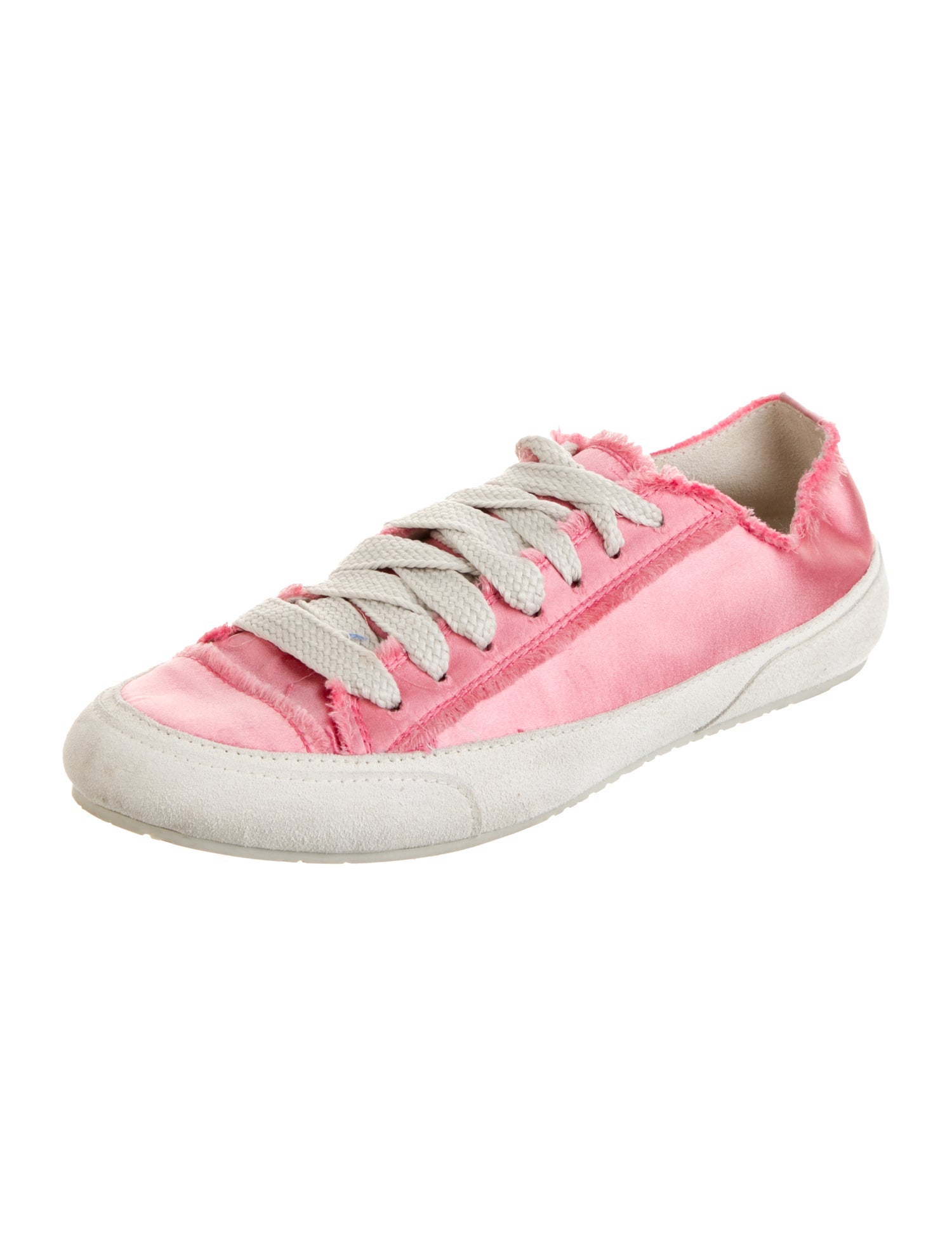 Pedro Garcia Satin Raw-Edge Trim Sneakers